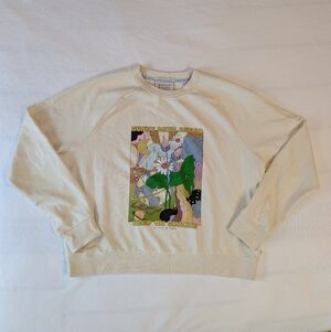 Scotch & Soda Ecru Graphic Crewneck Sweater